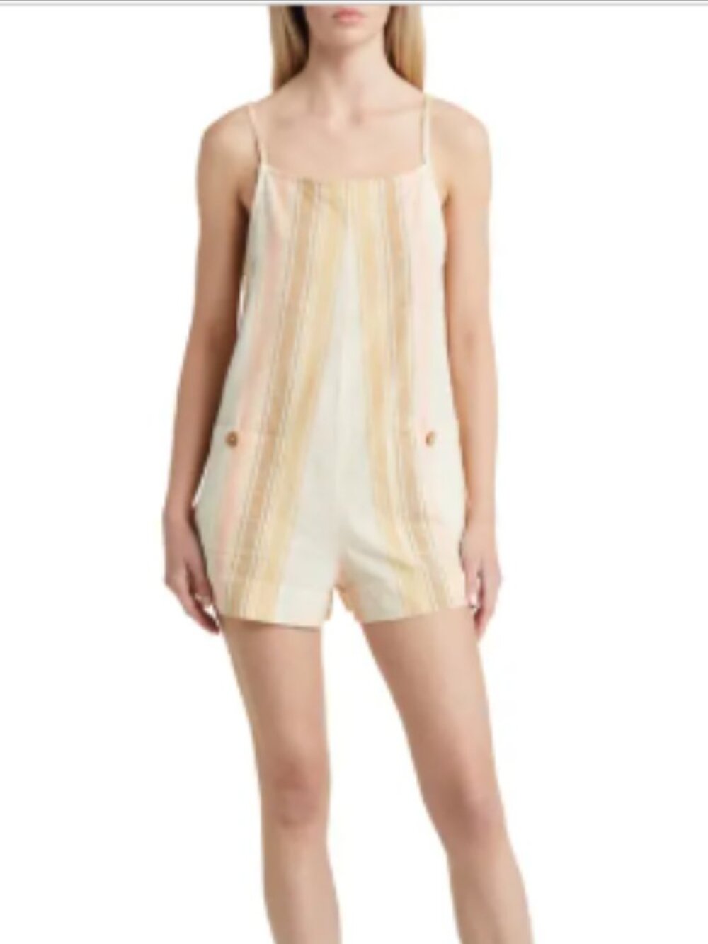 RIP CURL Surf Stripe One Piece Romper Woven Cotton Pockets Size L